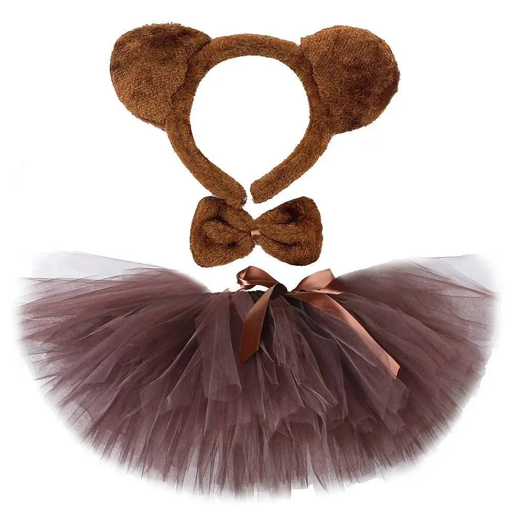 Brown Bear Tutu Costume for Girls | Halloween & Birthday Outfit