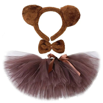 Brown Bear Tutu Costume for Girls | Halloween & Birthday Outfit