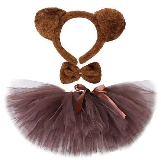 Brown Bear Tutu Costume for Girls | Halloween & Birthday Outfit