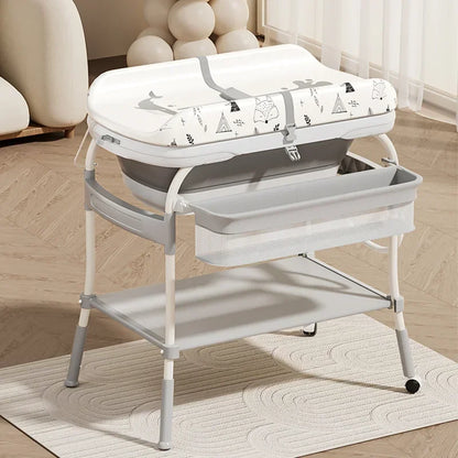 Portable Infant Changing Station with Bath & Storage