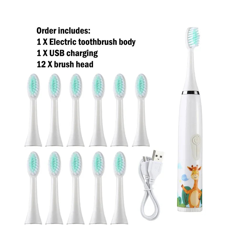 Children's Ultrasonic Rechargeable Electric Toothbrush