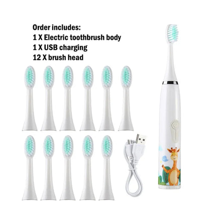 Children's Ultrasonic Rechargeable Electric Toothbrush