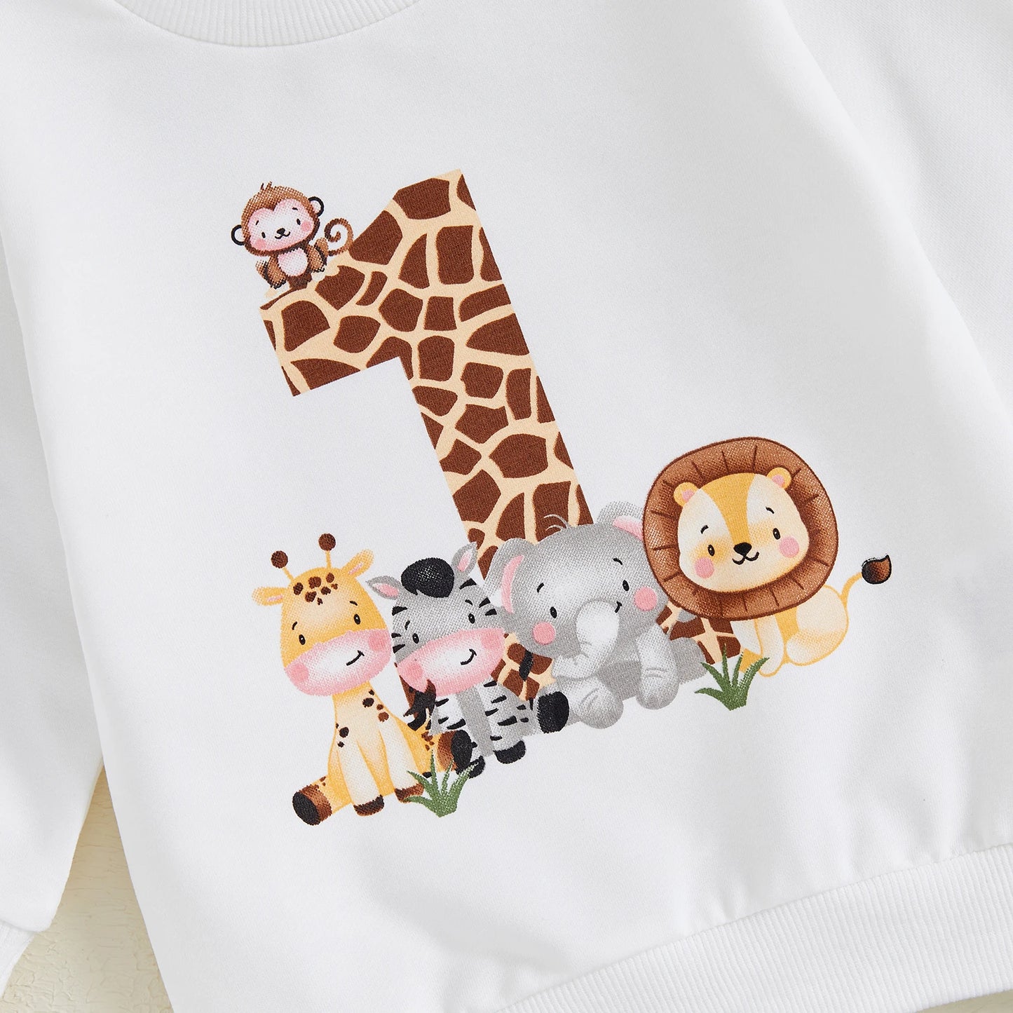 Cute Infant Long-Sleeve Sweatshirt & Bottoms Set