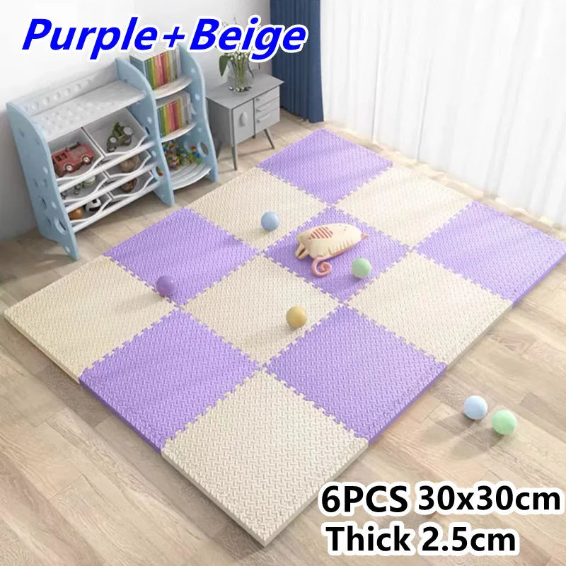 6-Piece Interlocking Puzzle Play Mat for Baby Gym