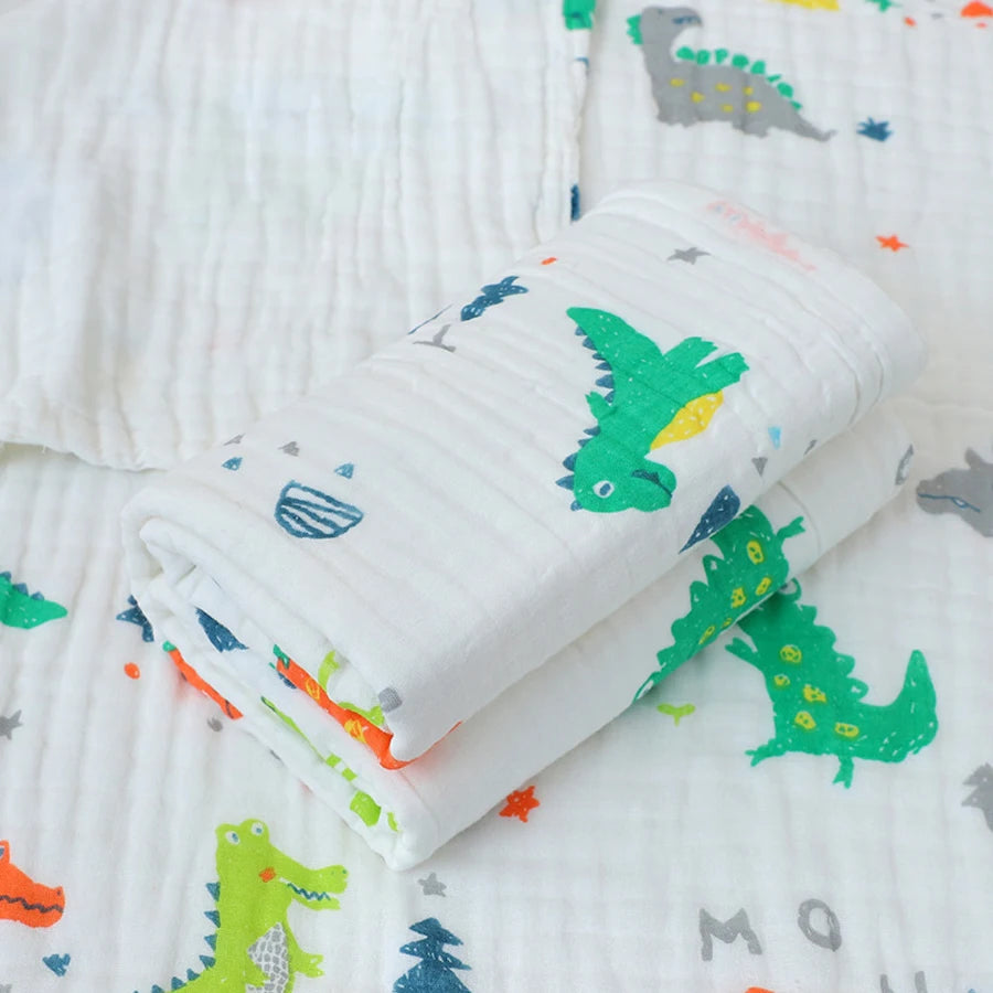 4-Layer Cotton Gauze Baby Bathrobe & Swaddle