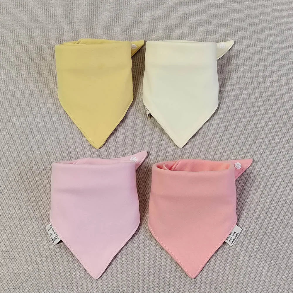 Newborn Triangle Bibs: Cotton Saliva & Burp Cloths (4 Pcs)