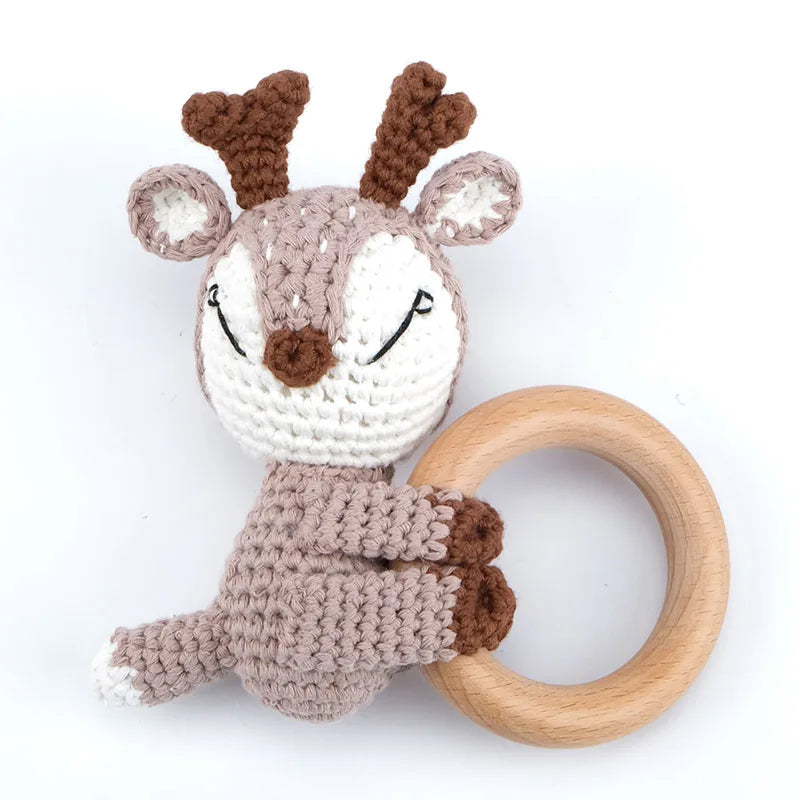 Handmade Amigurumi Cartoon Animal Baby Rattle