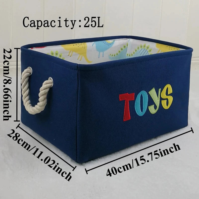 Foldable Canvas Laundry & Toy Storage Basket