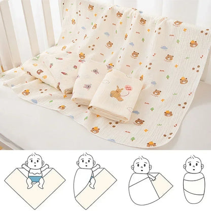 Cotton Muslin Swaddle Blanket & Infant Bath Towel (80x80cm)