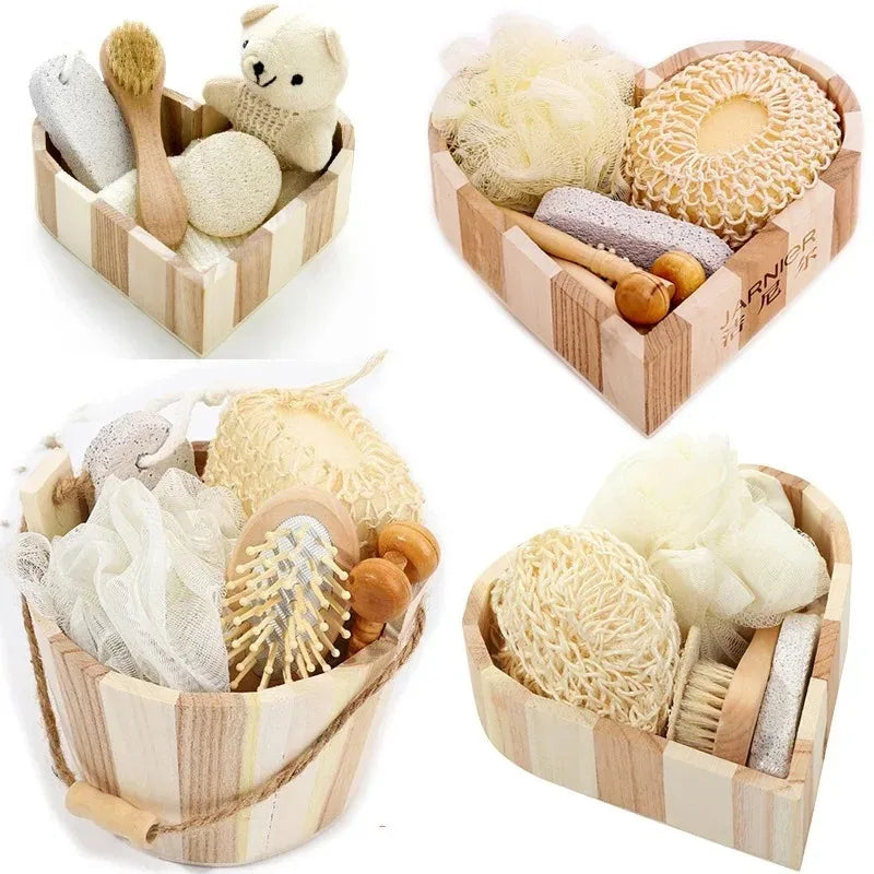 Deluxe Sisal Bath & Body Scrub Gift Set for Women