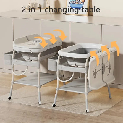 Portable Infant Changing Station with Bath & Storage