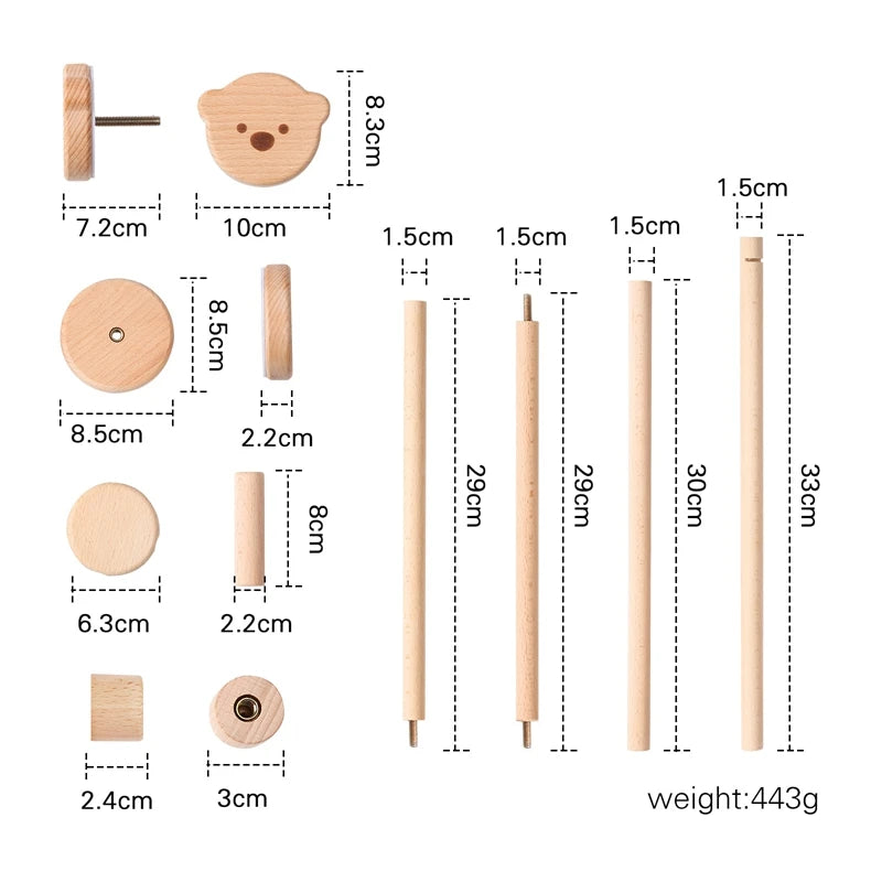 Wooden Rocket Baby Activity Gym Frame & Montessori Toys