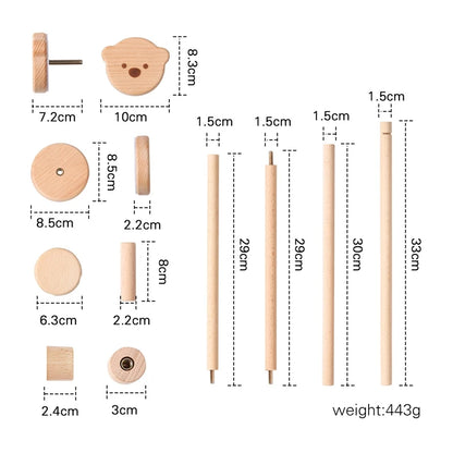 Wooden Rocket Baby Activity Gym Frame & Montessori Toys