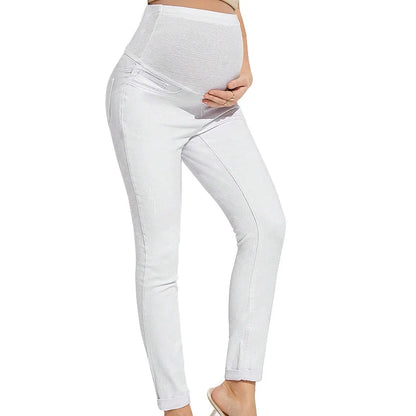Slim High Waist Elastic Abdominal Support Maternity Jeans