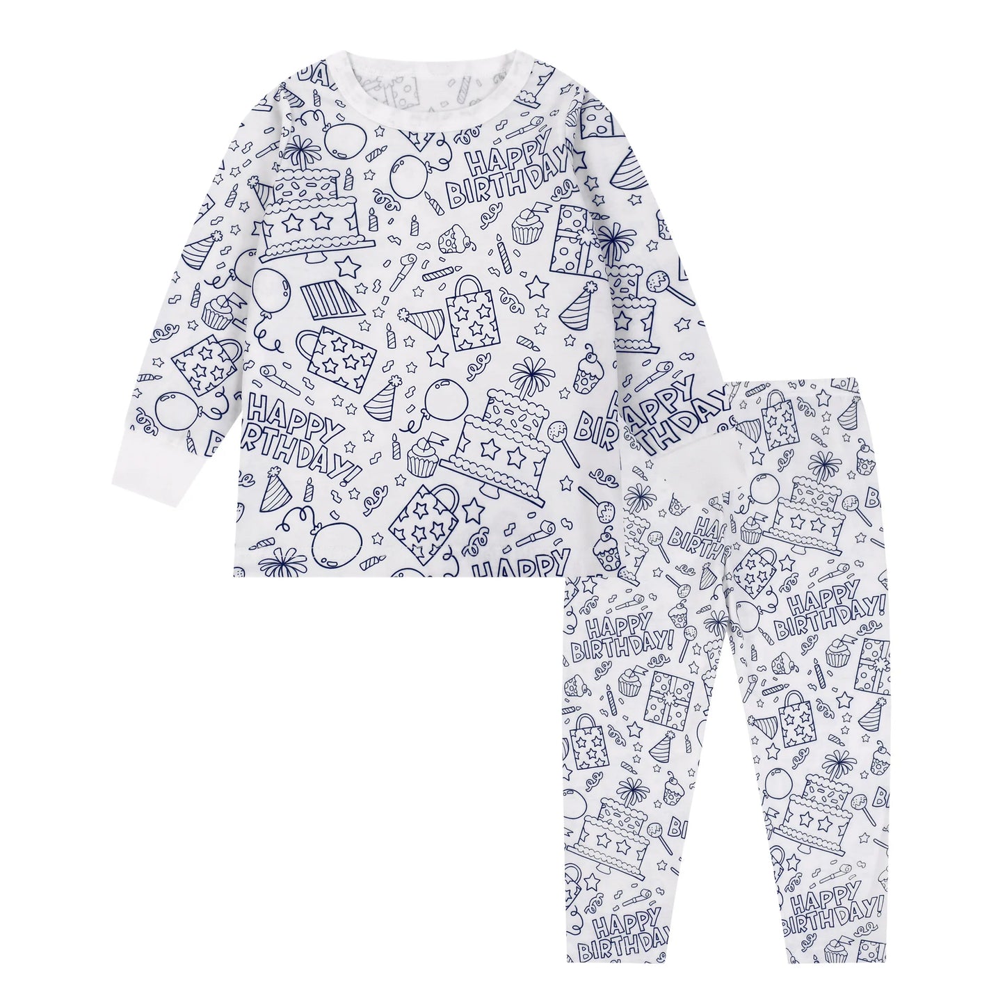 Kids DIY Sketch Pajama Set - Freehand Graffiti Sleepwear