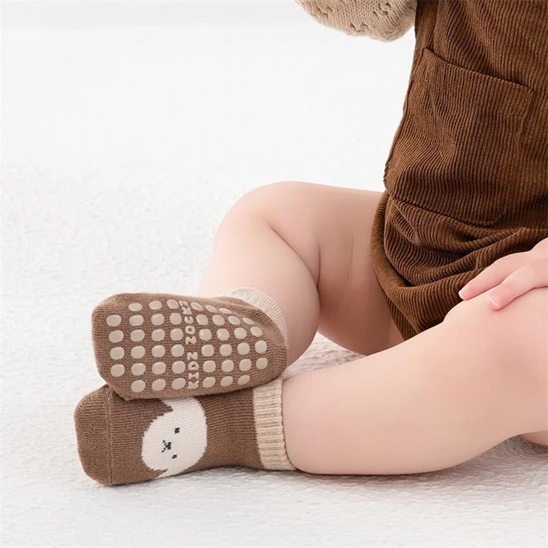Kids Anti-Slip Floor Socks - Cotton Cartoon Toddler Gripper Socks