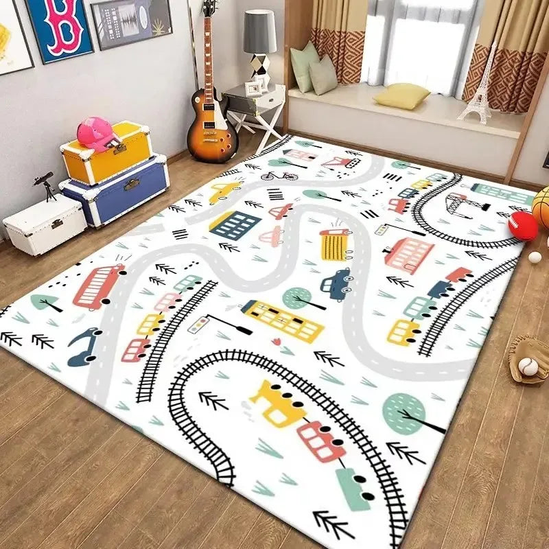 Anti-Fall & Anti-Slip Baby Crawling Mat with City Map Design