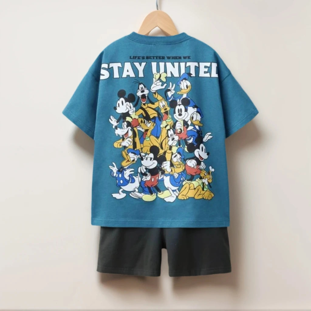 Kids Two-Piece Summer Outfit – Trendy Printed Sports Set