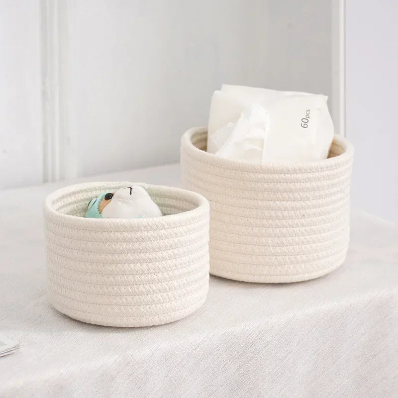 Handmade Cotton Rope Woven Storage Basket