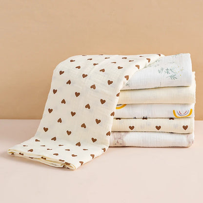 Large 100x100cm Cotton Muslin Swaddle & Bath Towel
