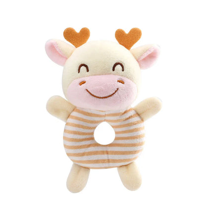 Plush Cartoon Animal Baby Rattle & Hand Ring Toy (0-24 Months)