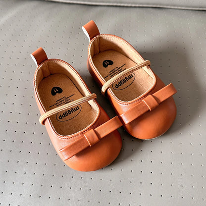 Newborn Leather Shoes: Anti-slip Rubber Sole