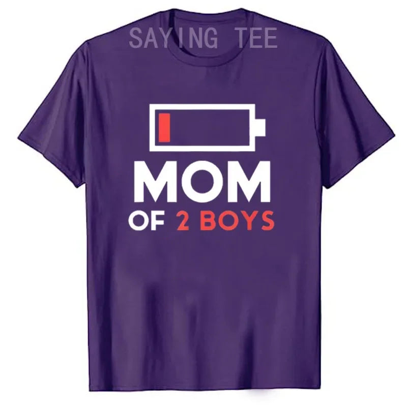 Cute "Mama of 2 Boys" Saying T-Shirt