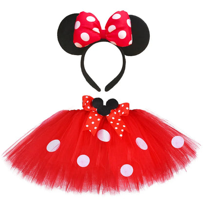 Minnie Mouse Inspired Polka Dot Tutu Skirt for Girls