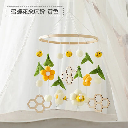 Soft Felt & Wooden Animal Baby Crib Mobile with Music