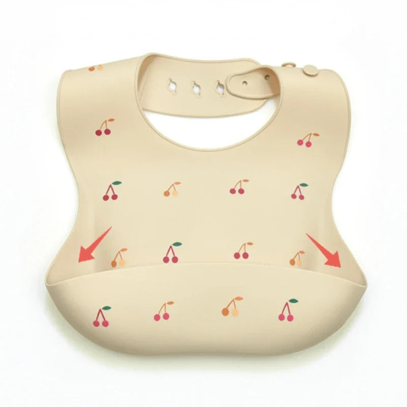Baby Silicone Bibs, BPA-Free Waterproof Adjustable