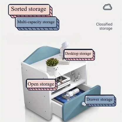 Cute Modern Double-Drawer Nightstand for Kids