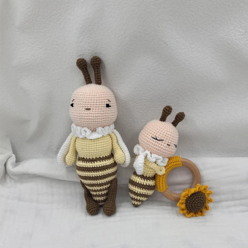 Knitted Lovely Animal Rattle Baby Comforter