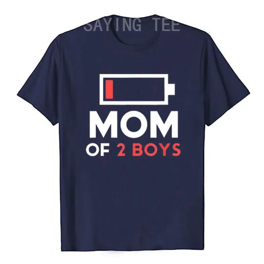 Cute "Mama of 2 Boys" Saying T-Shirt