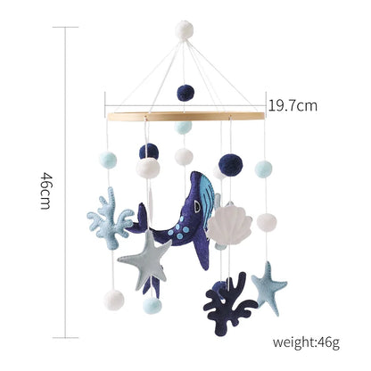 Soft Felt & Wooden Animal Baby Crib Mobile with Music