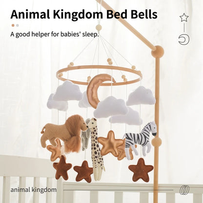 Soft Felt & Wooden Animal Baby Crib Mobile with Music