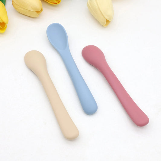 3Pcs Soft Silicone Baby Spoons