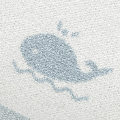 Super Soft Knitted Whale Baby Blanket & Swaddle (90x70cm)