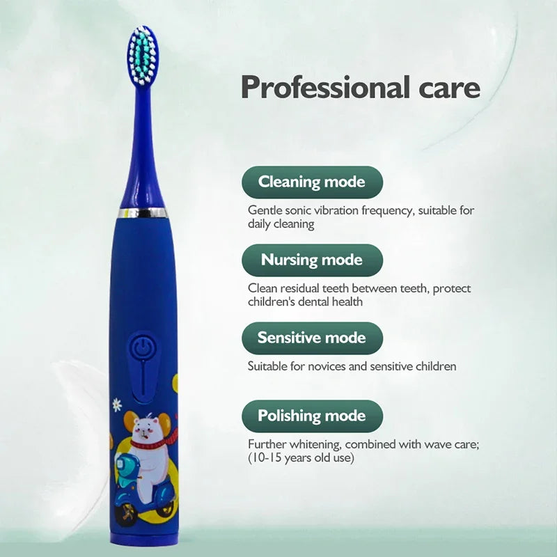 Children's Ultrasonic Rechargeable Electric Toothbrush