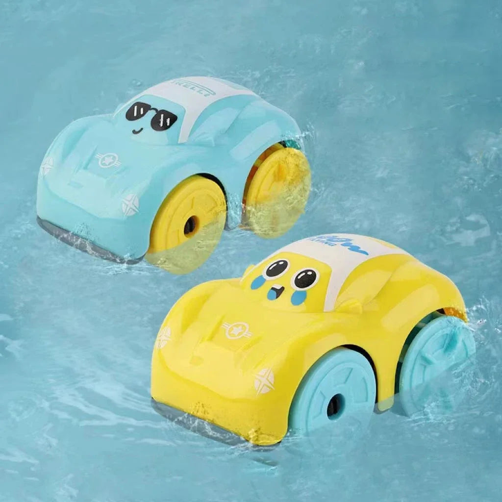 Cute Clockwork Bath Toys – Swimming Duck & Cartoon Cars for Fun Baby Bath Time