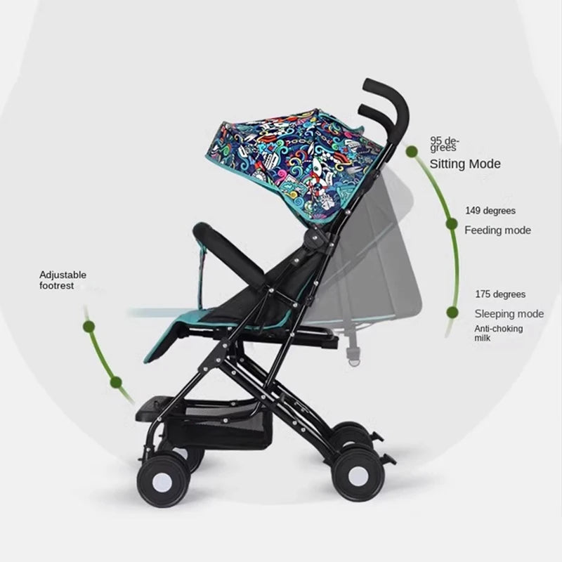Travel-Ready Folding Umbrella Stroller & Pushchair