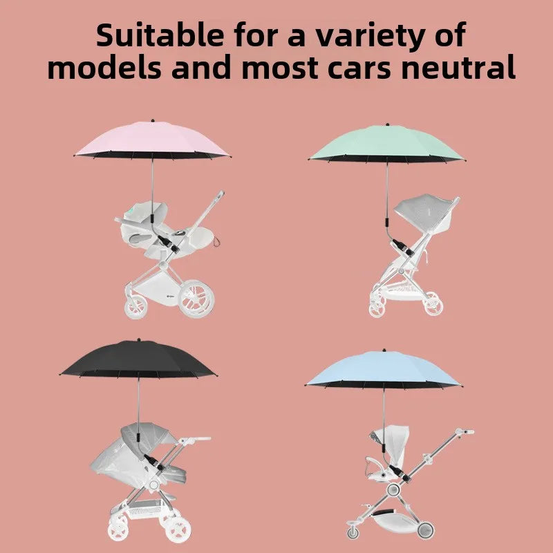 Universal UV Protection Sun and Rain Umbrella for Baby Strollers Tricycles Convenient for Parents