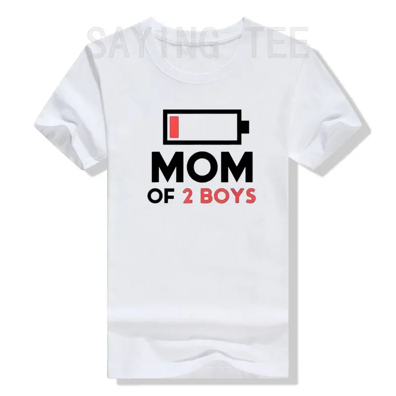 Cute "Mama of 2 Boys" Saying T-Shirt