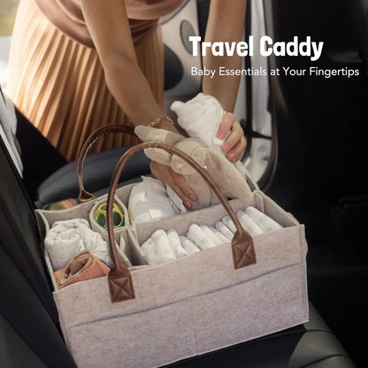 Large Felt Diaper Caddy & Nursery Storage Organizer