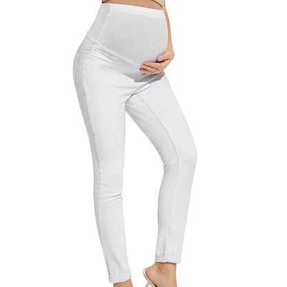Slim High Waist Elastic Abdominal Support Maternity Jeans