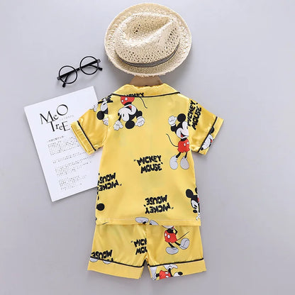 2PC Breathable Ice Silk Pajamas for Baby & Kids