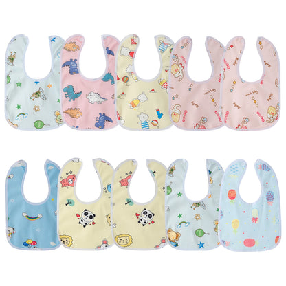 10-Pack Cotton Baby Bibs | Soft & Breathable Teething Set for Unisex