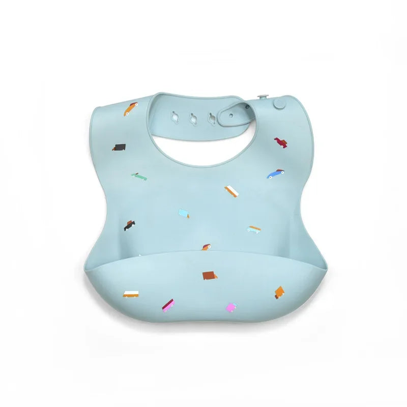 Baby Silicone Bibs, BPA-Free Waterproof Adjustable