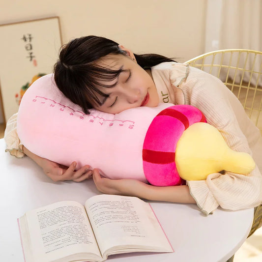 40/65CM New Milk Bottle Stuffed Plush Pillow Cushion Funny Cartoon Boba Plush Soft Toys Birthday Gifts