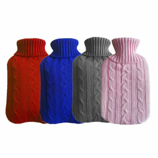 Large Natural Rubber Hot Water Bottle with Fleece Cover