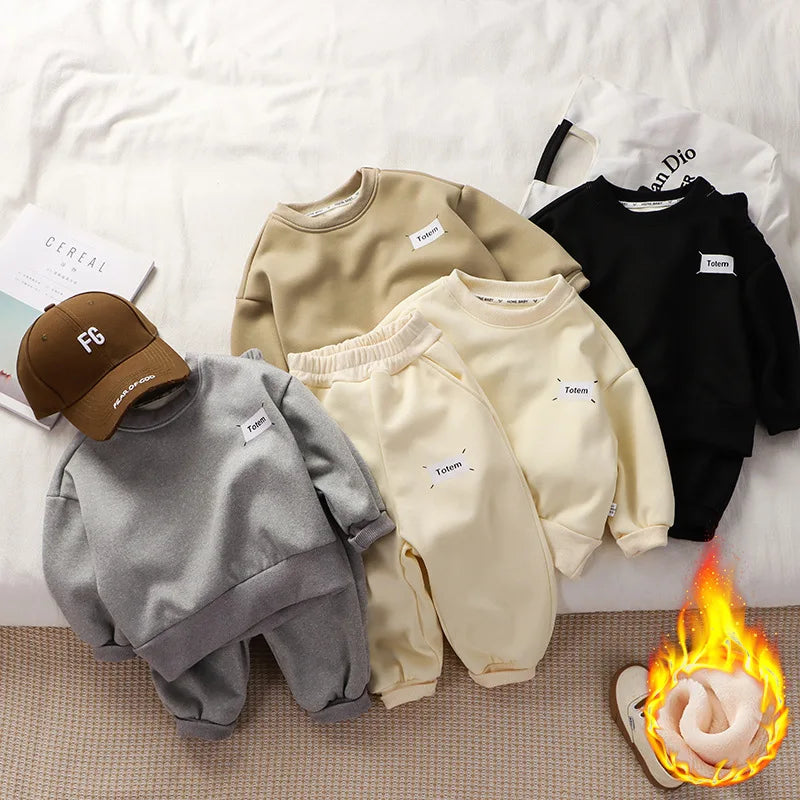 Fashion Kids Warm Sweatshirt & Pants Outfit